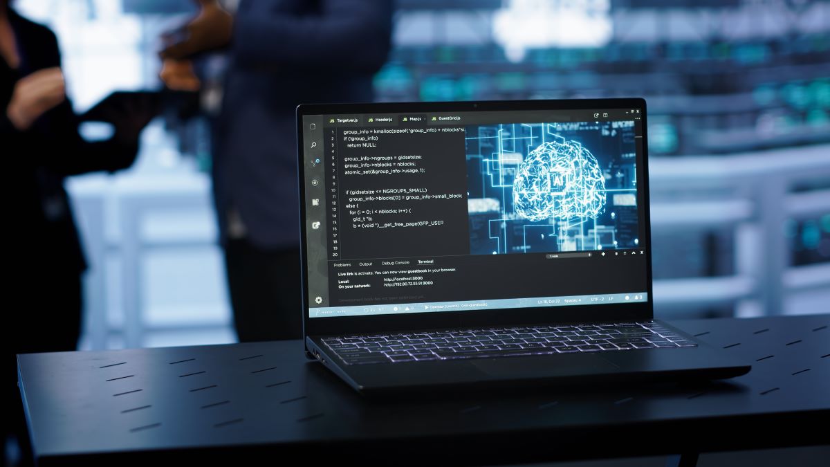 Close up shot notebook displaying ai machine learning algorithms